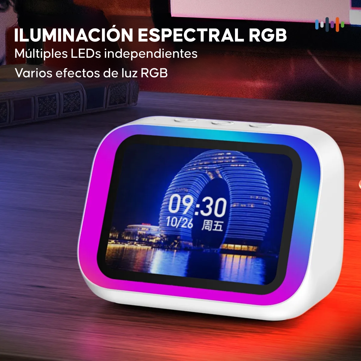 Parlante Con Reloj Despertador Pantalla Digital-4