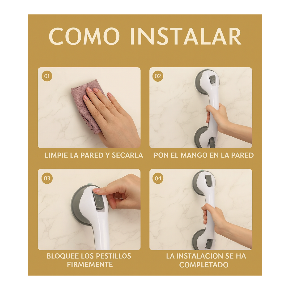 Soporte Apoyo De Mano Para Bañera Tina Anticaídas-2