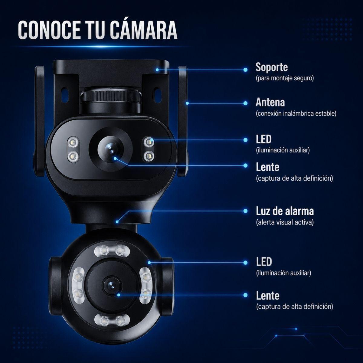 Camara Ip Exterior Doble Vista Monitoreo Ia Alerta Roja Azul-8