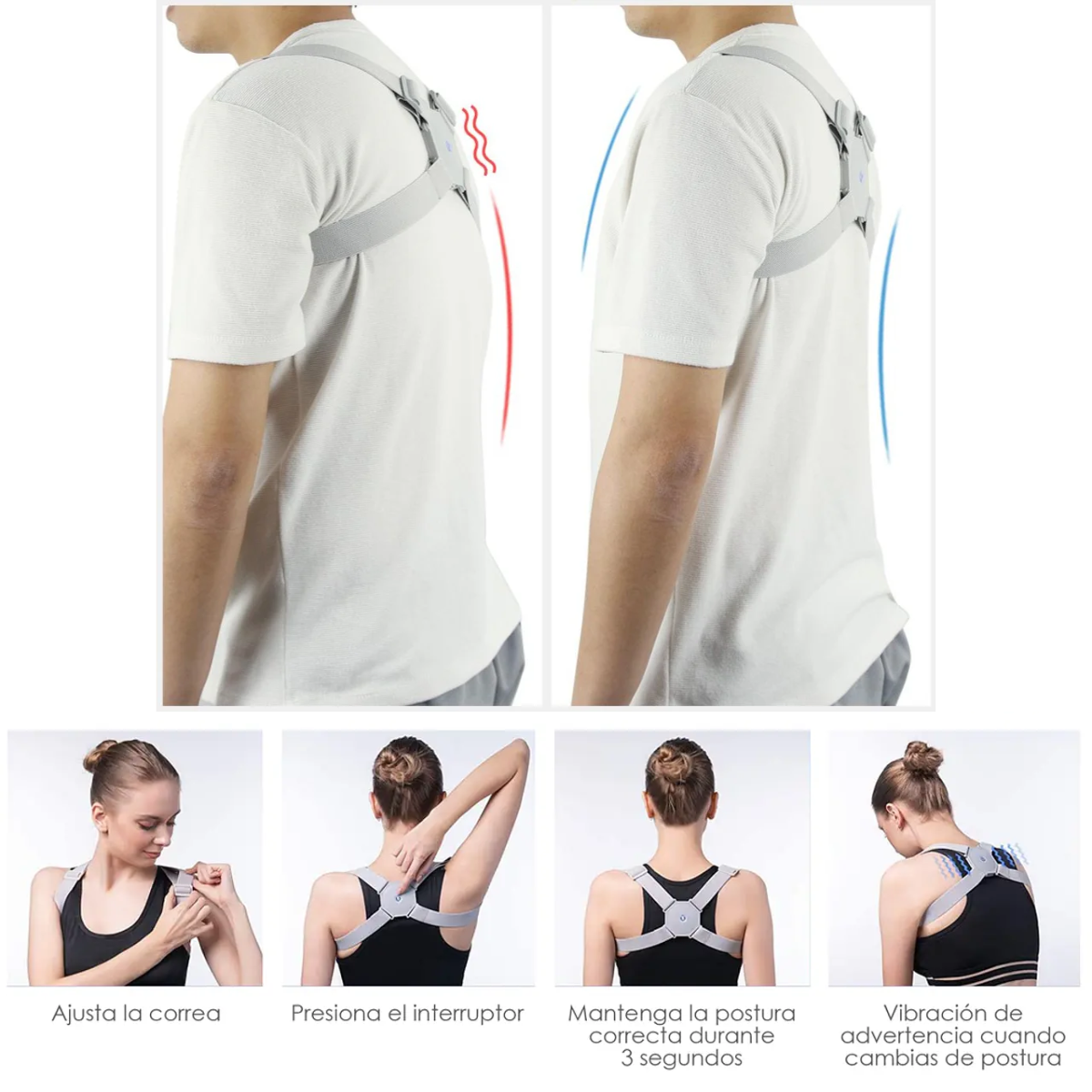 Corrector Postura Inteligente Sensor Vibracion Ajustable-4