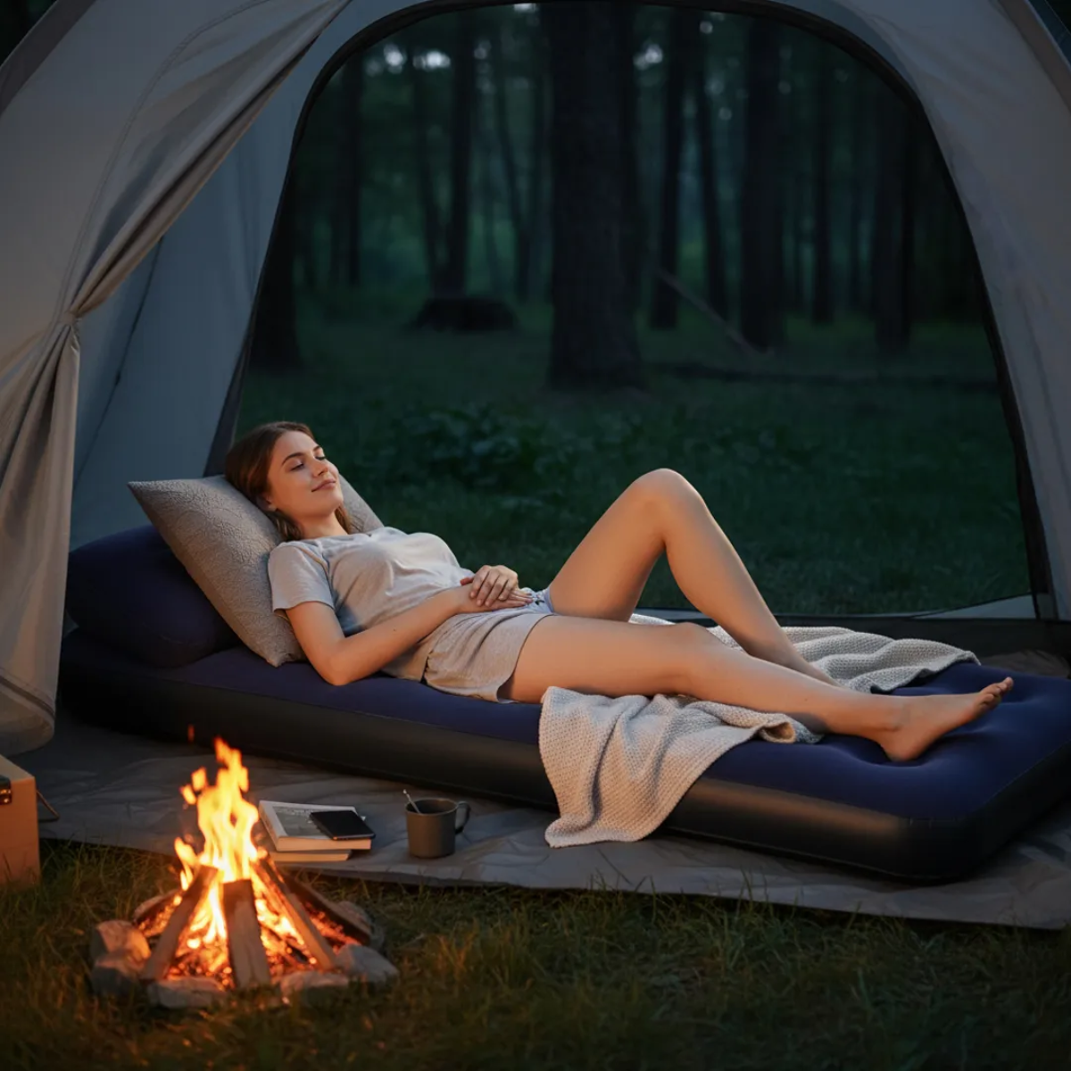 Colchon Inflable Individual 1 Plaza 191x73x22cm Camping-5