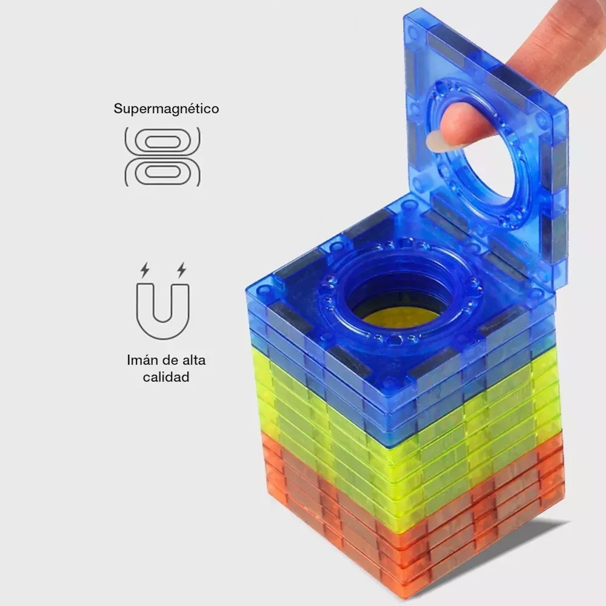 Set 42 Pcs Bloques Magneticos De Construccion +3A-3