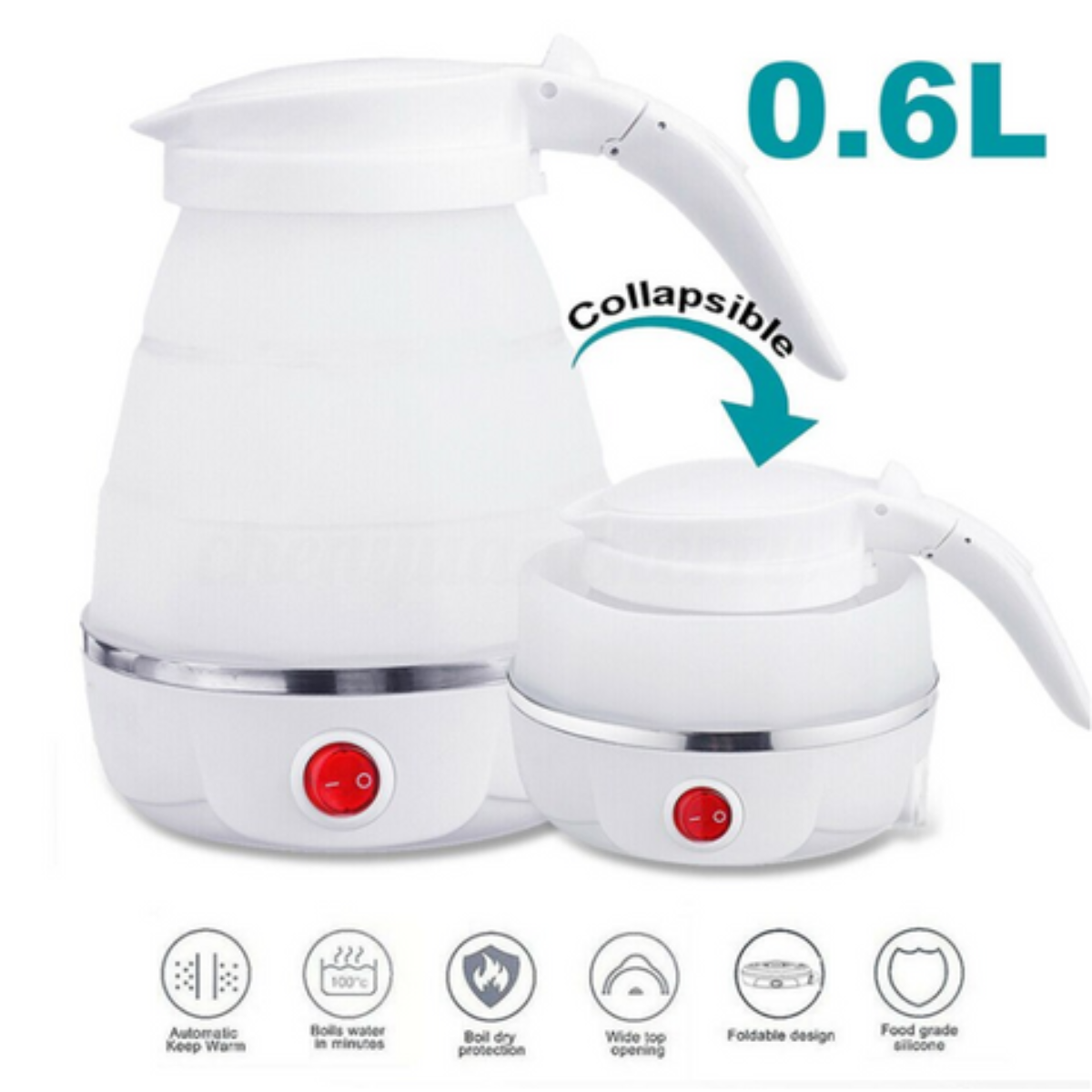 Mini Hervidor Portatil Plegable Recargable Camping-2