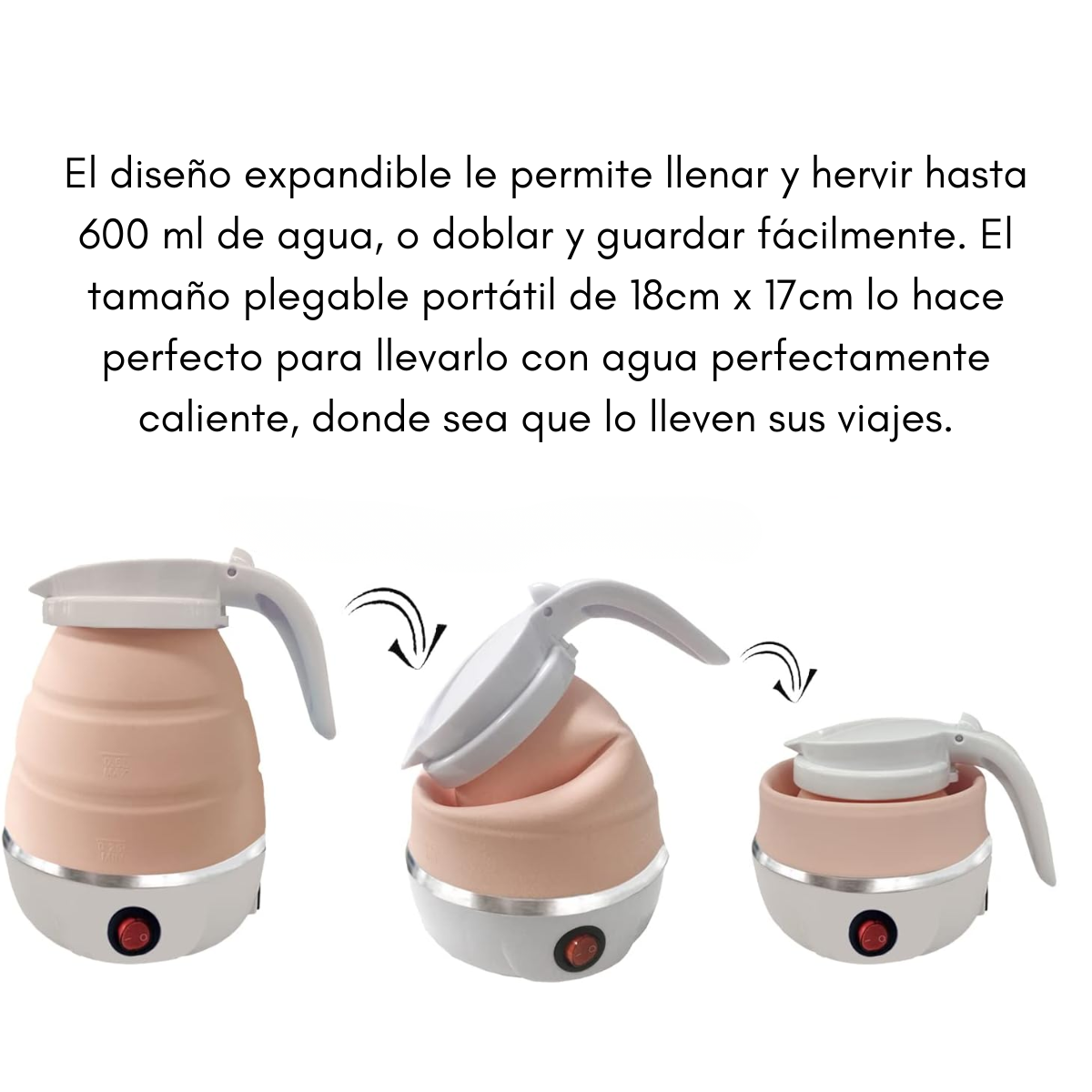 Mini Hervidor Portatil Plegable Recargable Camping-3