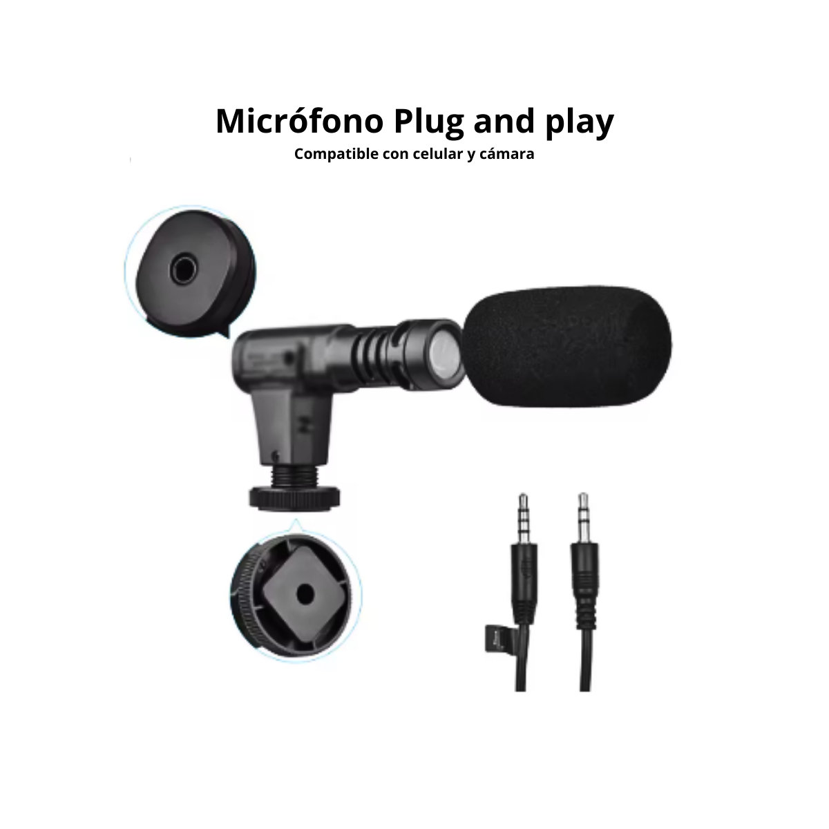 Kit Soporte Celular Cámara Fotos Video Microfono Luz Led-3