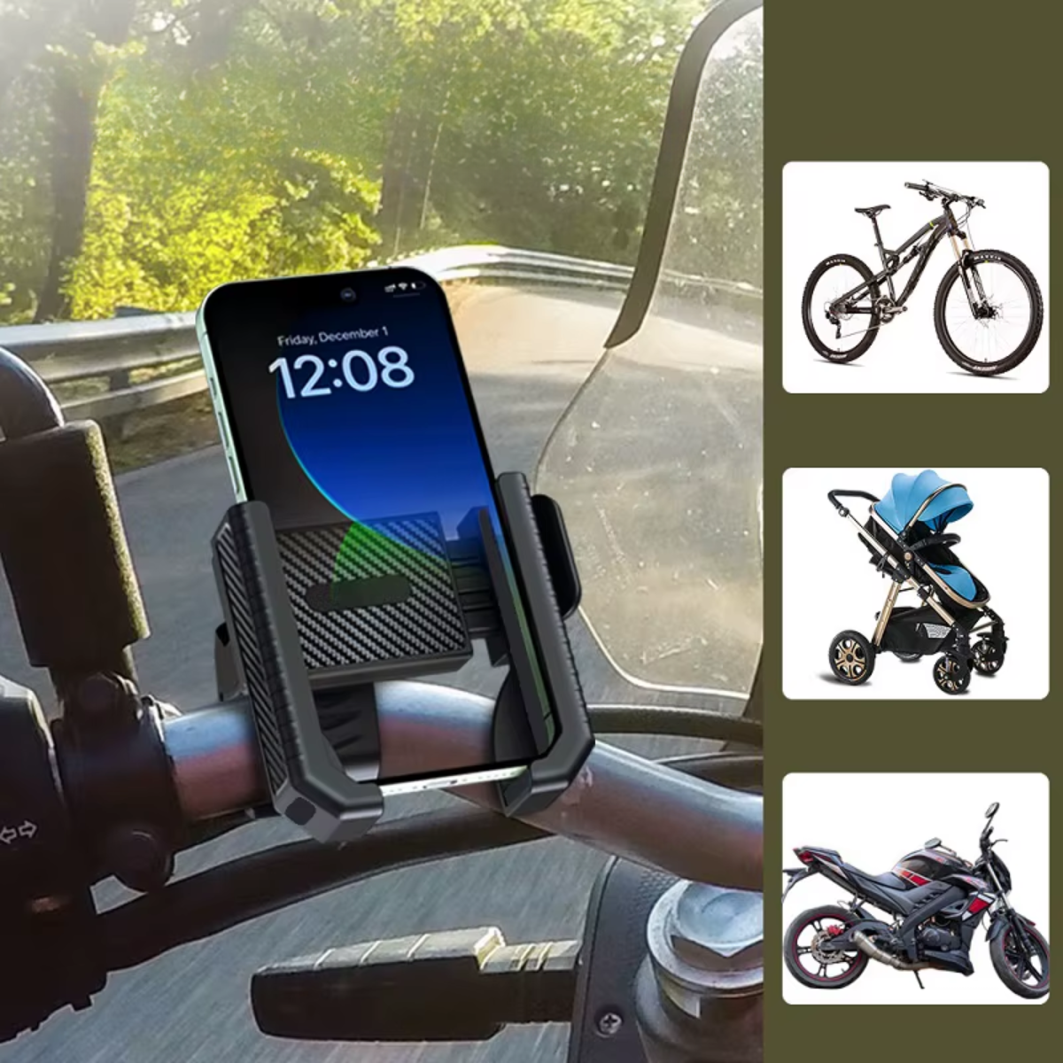 Soporte Telefono Celular Ajustable Para Bicicleta Moto-3
