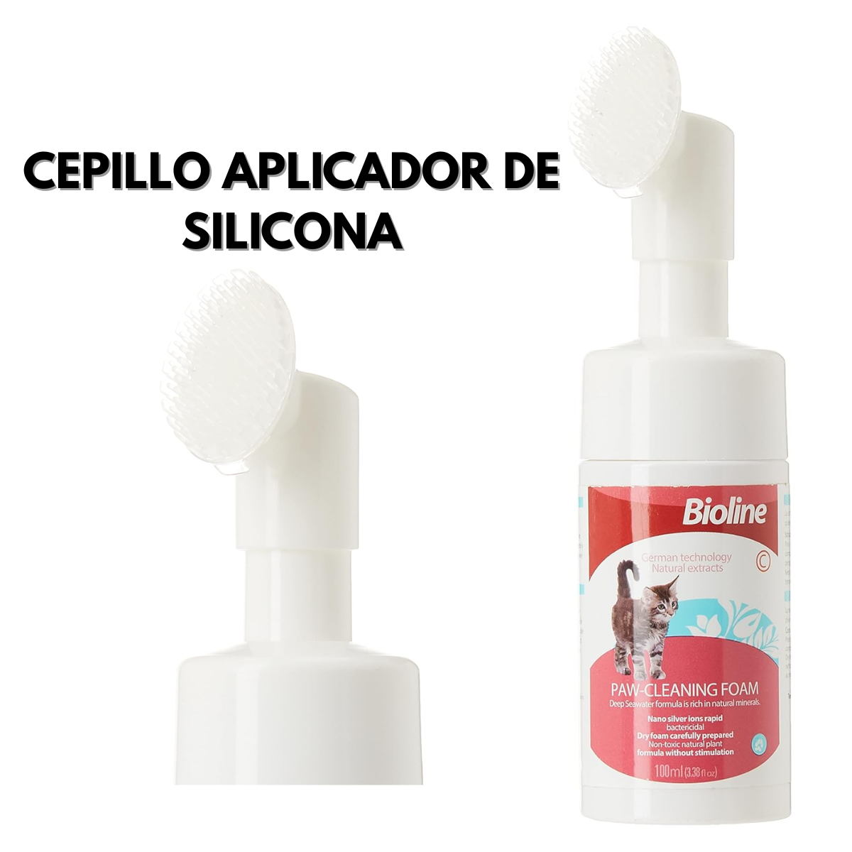 Espuma Limpia Patas Con Cepillo Mascotas Perro Gato 100ml-3