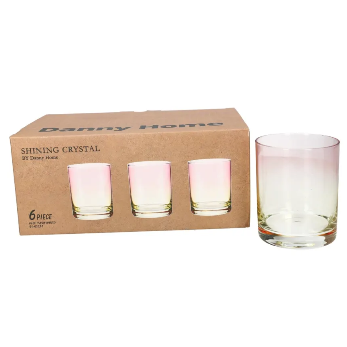 Pack 6 Vasos Vidrio Whisky Coctel Dise o Tornasol 410ml-6