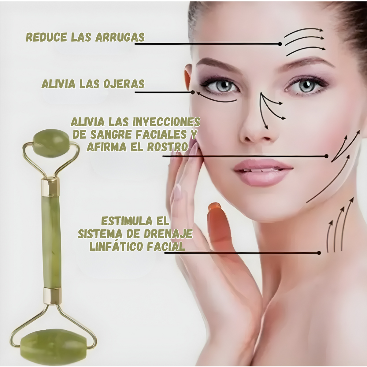 Set Rodillo Facial Jade Gua Sha Masaje Reafirmante Rostro-7