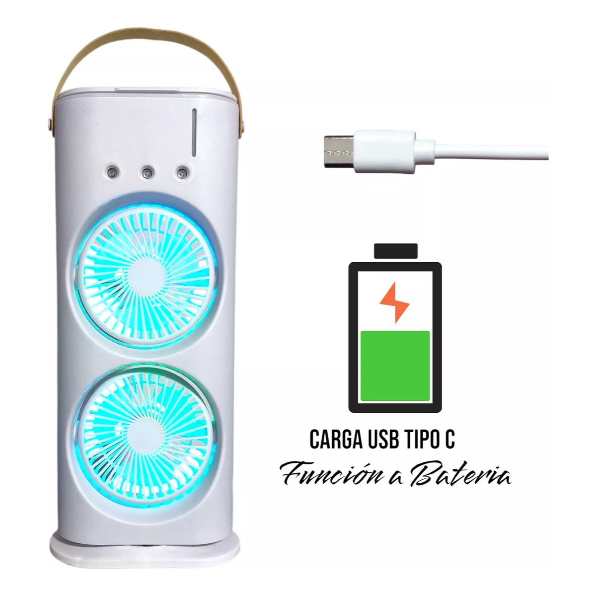 Ventilador Doble Humidificador Escritorio Port til-4