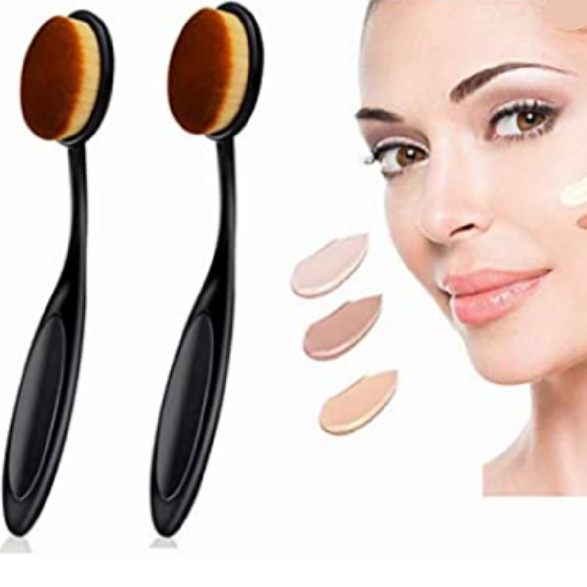 Brocha Pincel Cepillo Ovalada Contorno Base  Maquillaje-6