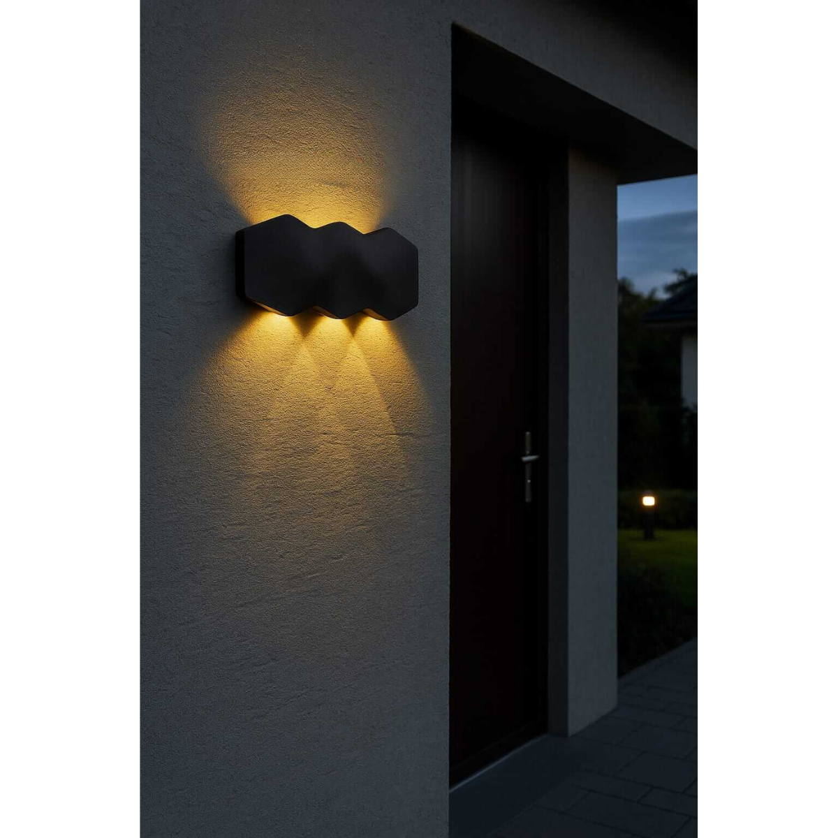 Lampara Aplique Foco Pared Negro Hogar Luz Calida-6