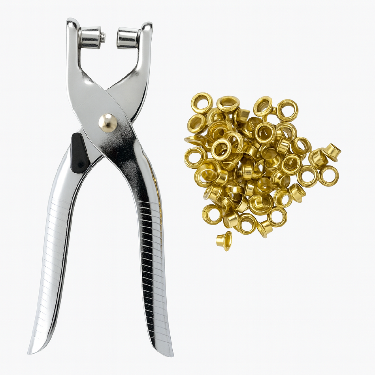 Ojaladora Manual Con Ojetes Pinza Para Ojalillos Cuero Tela-0