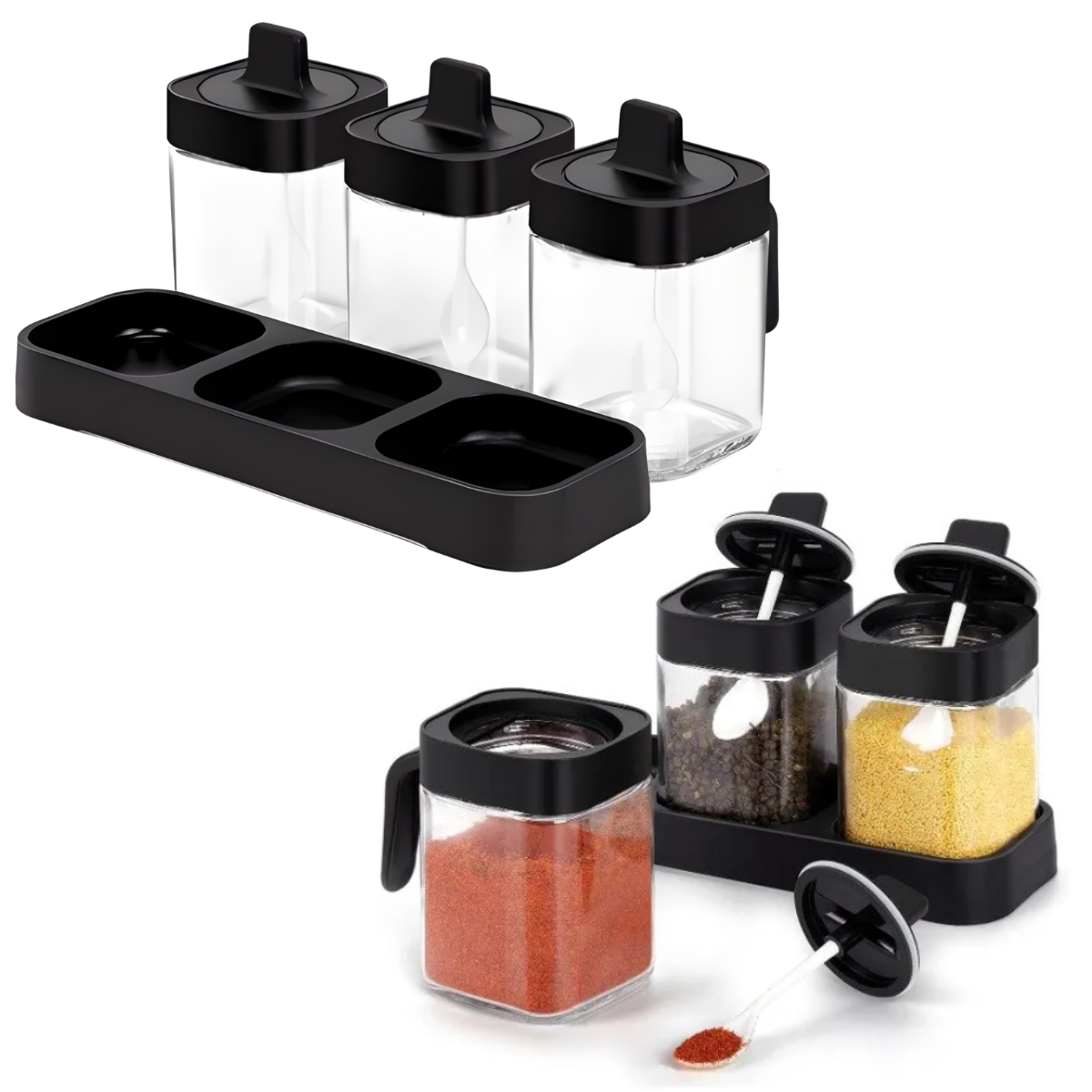 Set 3 Especieros Condimenteros Con Cuchara Multiuso-3