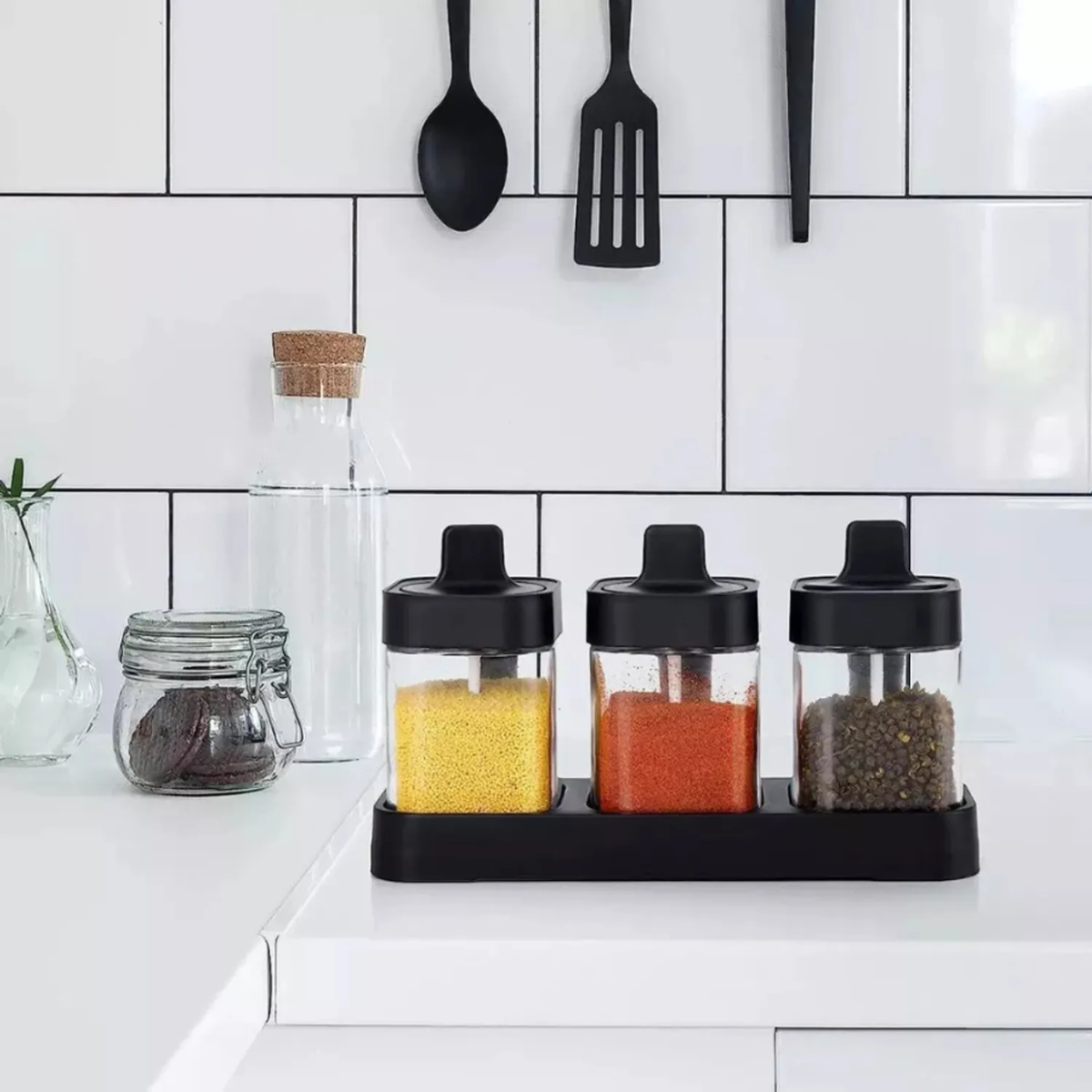 Set 3 Especieros Condimenteros Con Cuchara Multiuso-5