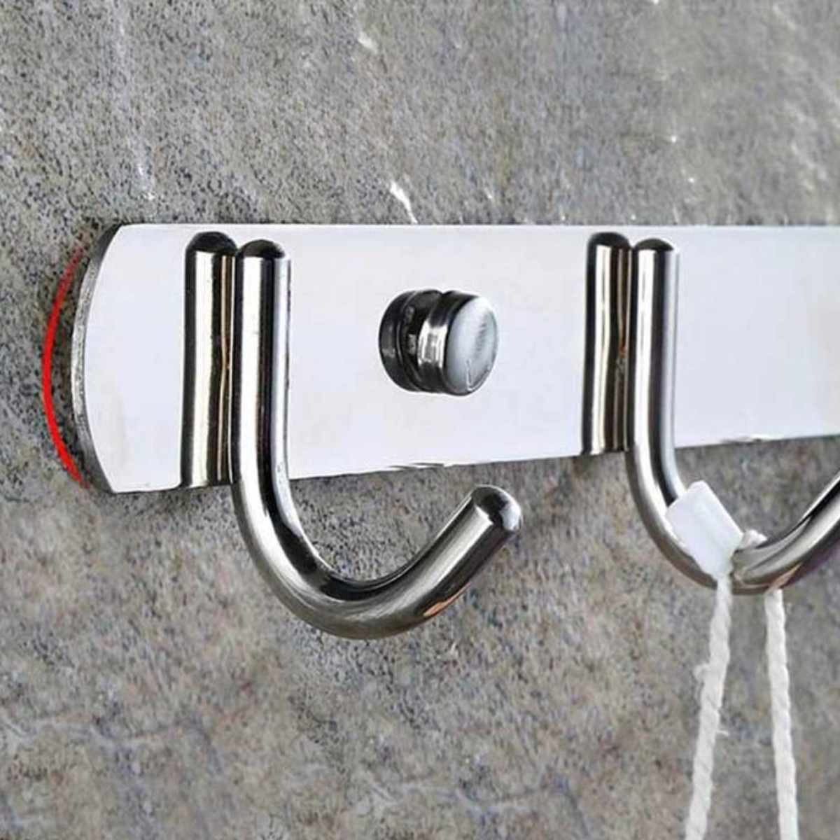 Perchero Pared Acero Inoxidable Plateado 4 Ganchos Multiuso-3