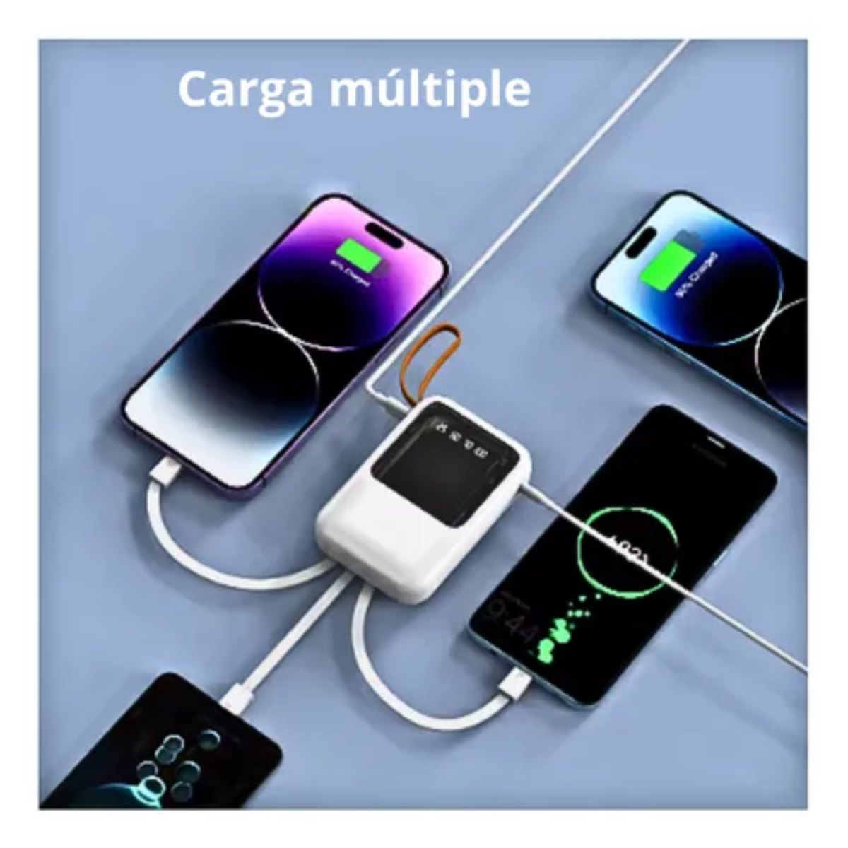 Cargador Portátil Power Bank 4 Cables Linterna 10000mah-2