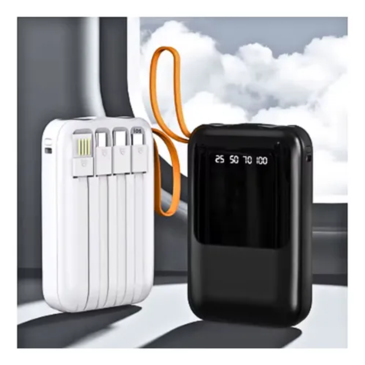 Cargador Portátil Power Bank 4 Cables Linterna 10000mah-3