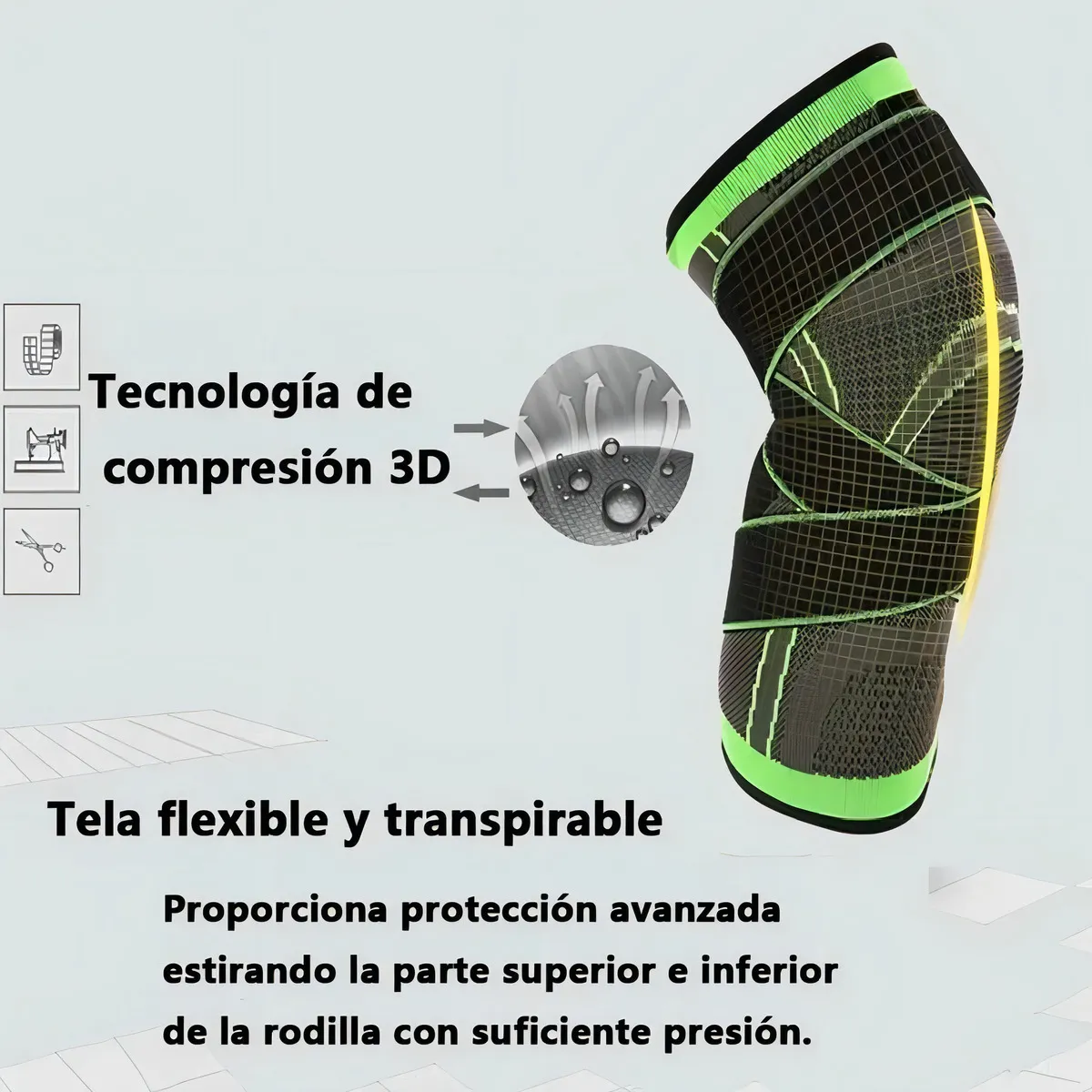 Rodillera Deportiva Ajustable Con Soporte Y Compresion-3