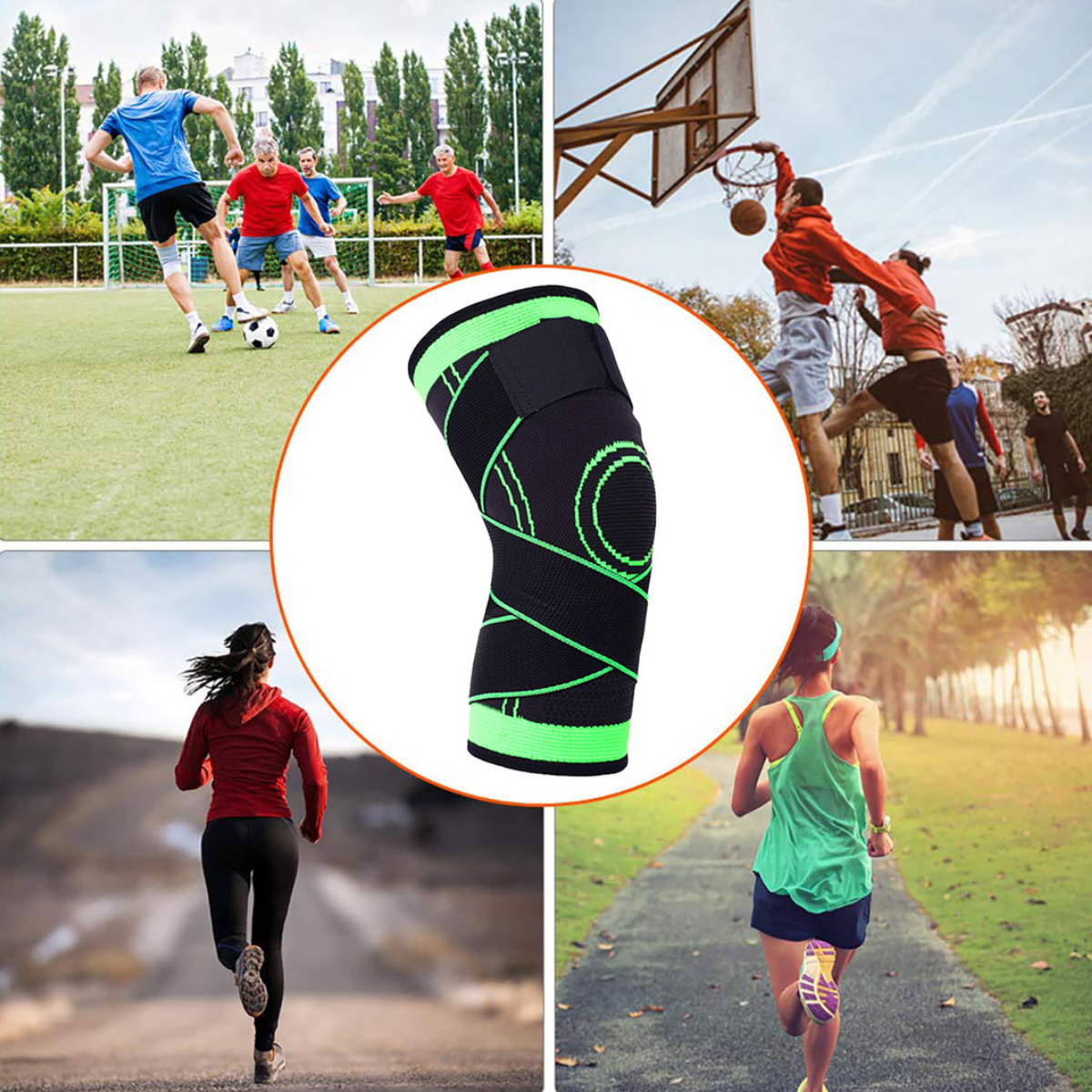 Rodillera Deportiva Ajustable Con Soporte Y Compresion-5