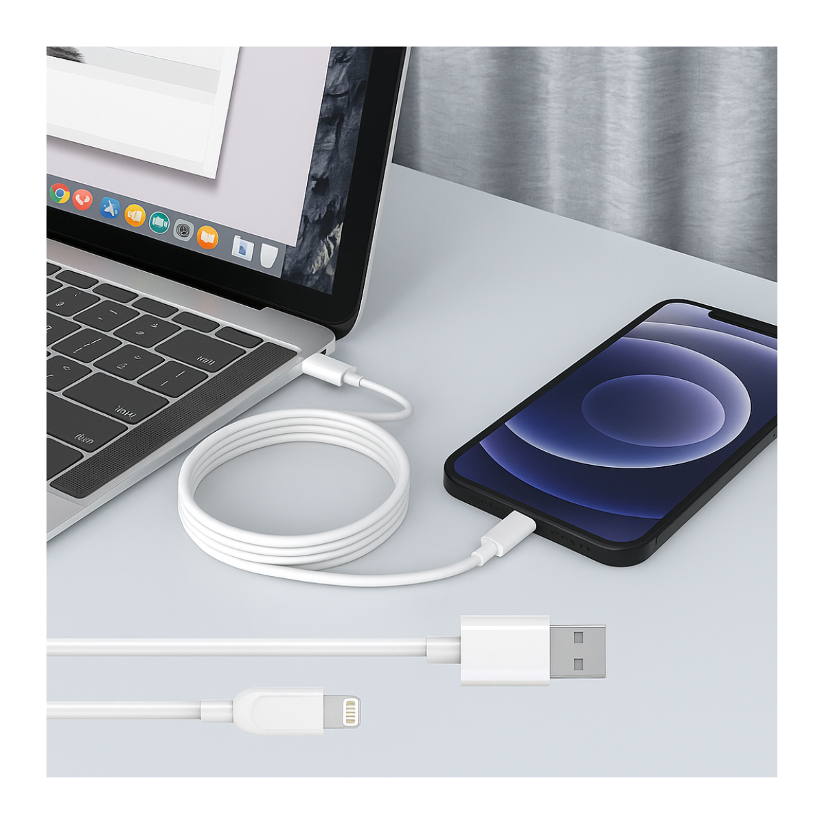 Cable De Carga 2 Metros Para iPhone Lightning A Usb-5
