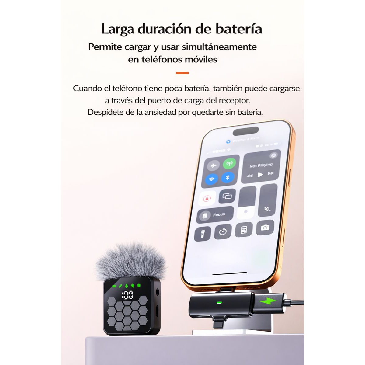 Set Microfono Solapa Inalambrico 4 en 1 Tipo C Anulacion de Ruido-5