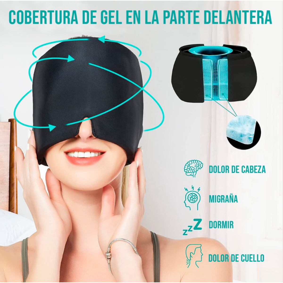 Gorro Gel Alivio Migra a Dolor Cabeza Compresa Frio Calor-2
