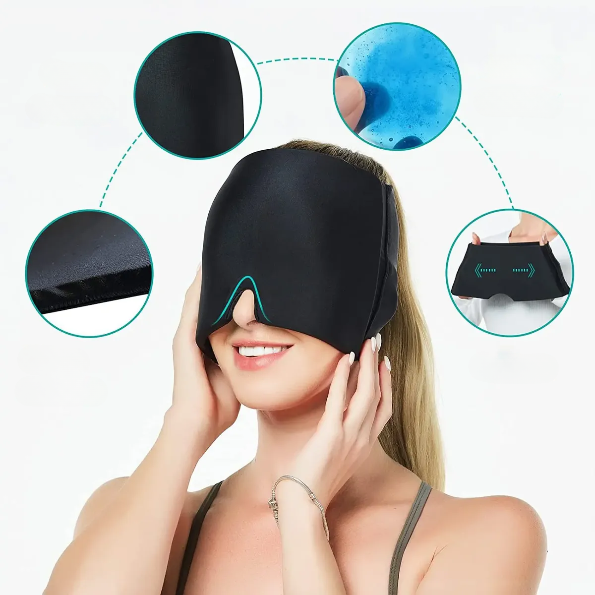 Gorro Gel Alivio Migra a Dolor Cabeza Compresa Frio Calor-4