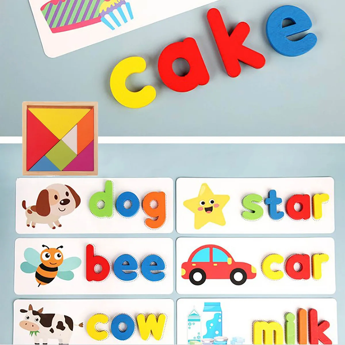 Juego Didactico Rompecabezas Madera Tarjetas Sensorial Bebe-6