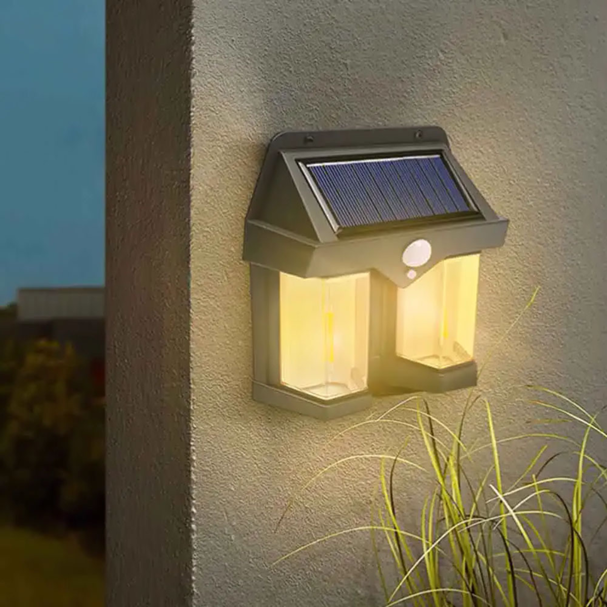 Foco Solar Exterior 2 Luces Led Sensor Movimiento Impermeable-5