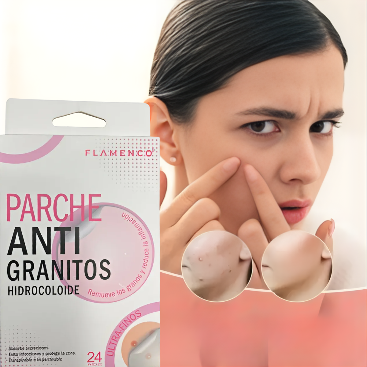 Parches Hidrocoloides Anti Granitos Flamenco Ultra finos 24u-3