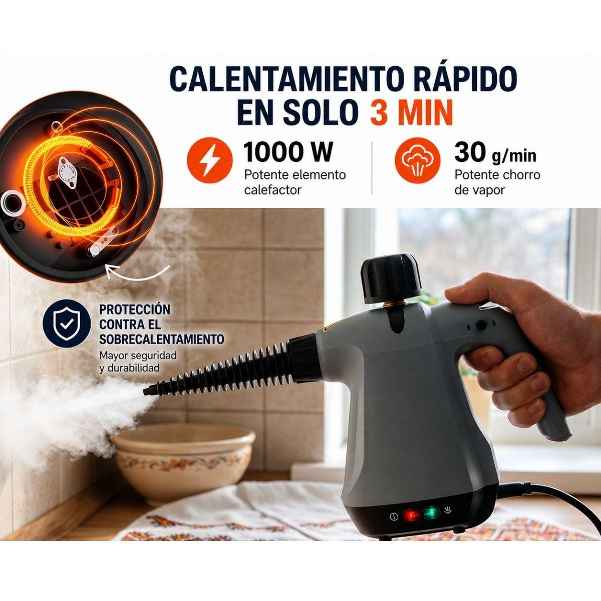 Hidrolavadora A Vapor Portatil 15 Piezas Multifuncion-5