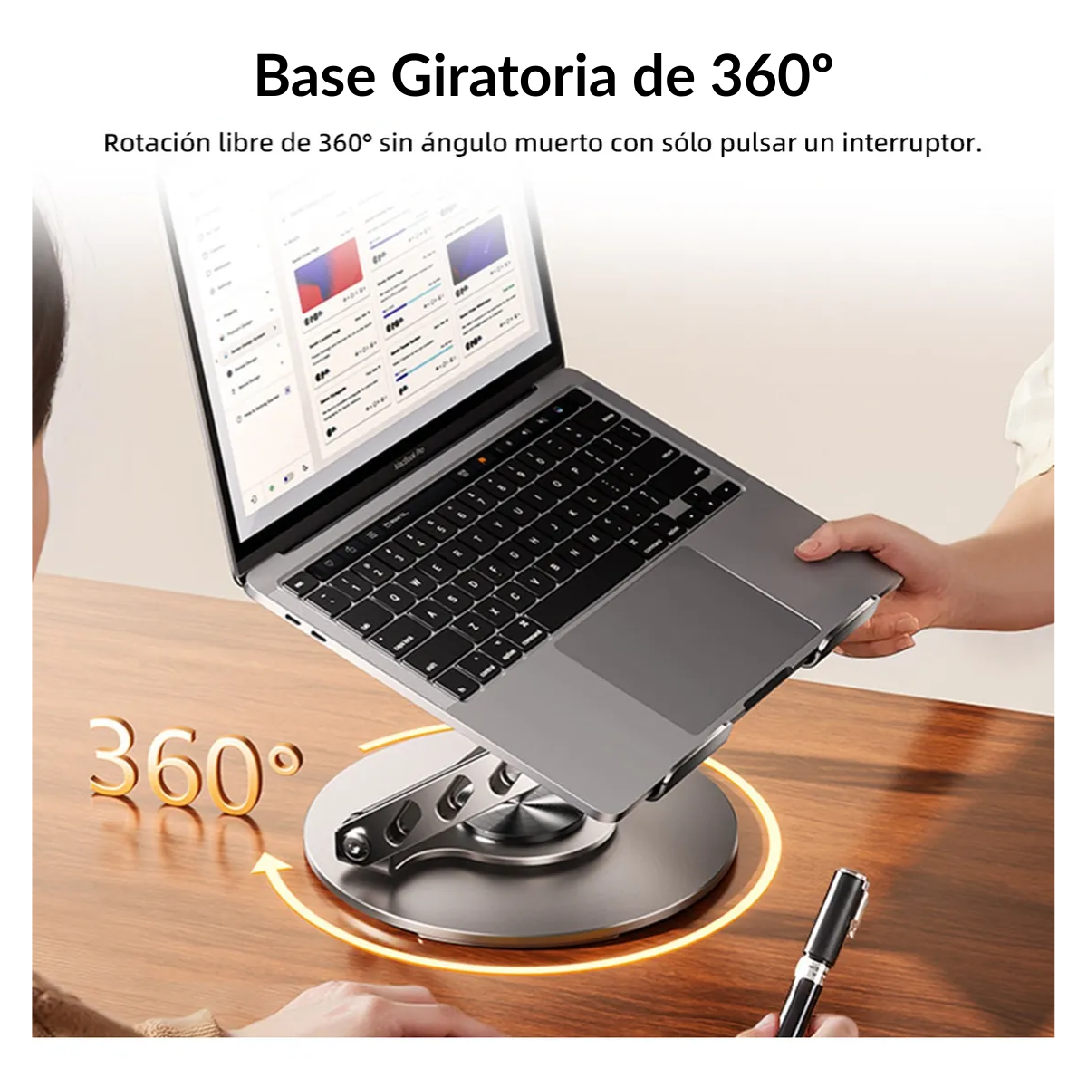 Soporte Notebook Laptop Tablet iPad 360° Disipa Calor-4