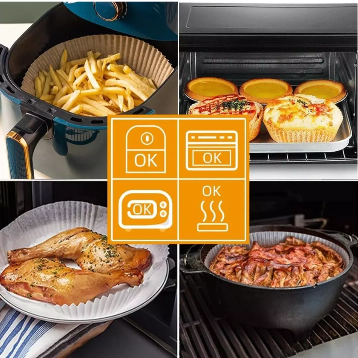 Pack 50 Papeles Protectores Desechables Freidora De Aire-5