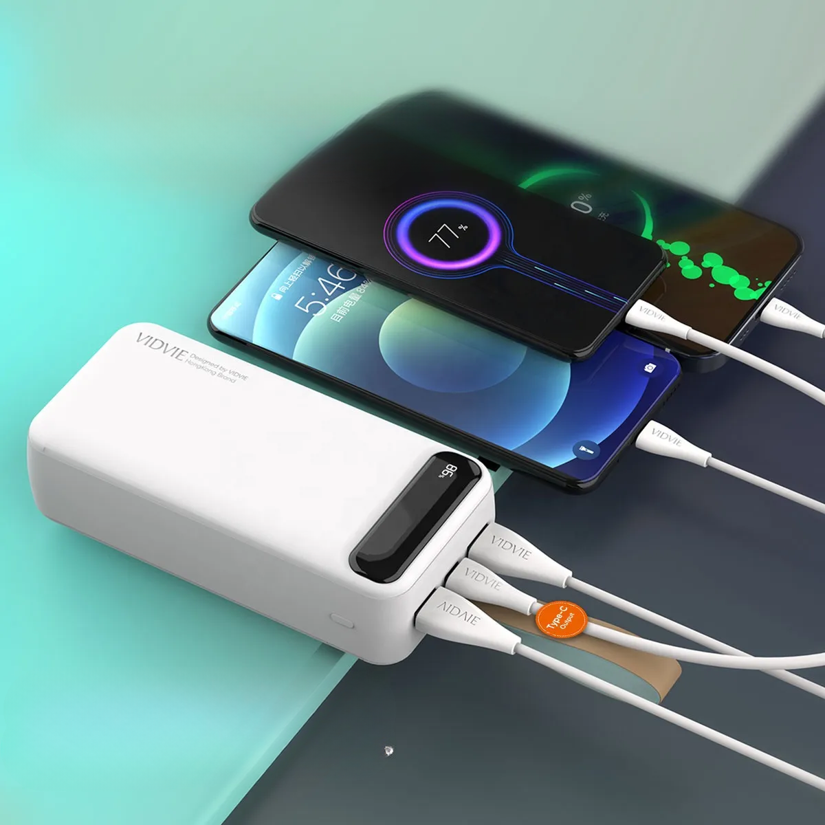 Cargador Portatil Powerbank 30000mah Linterna Led 22 5w-4