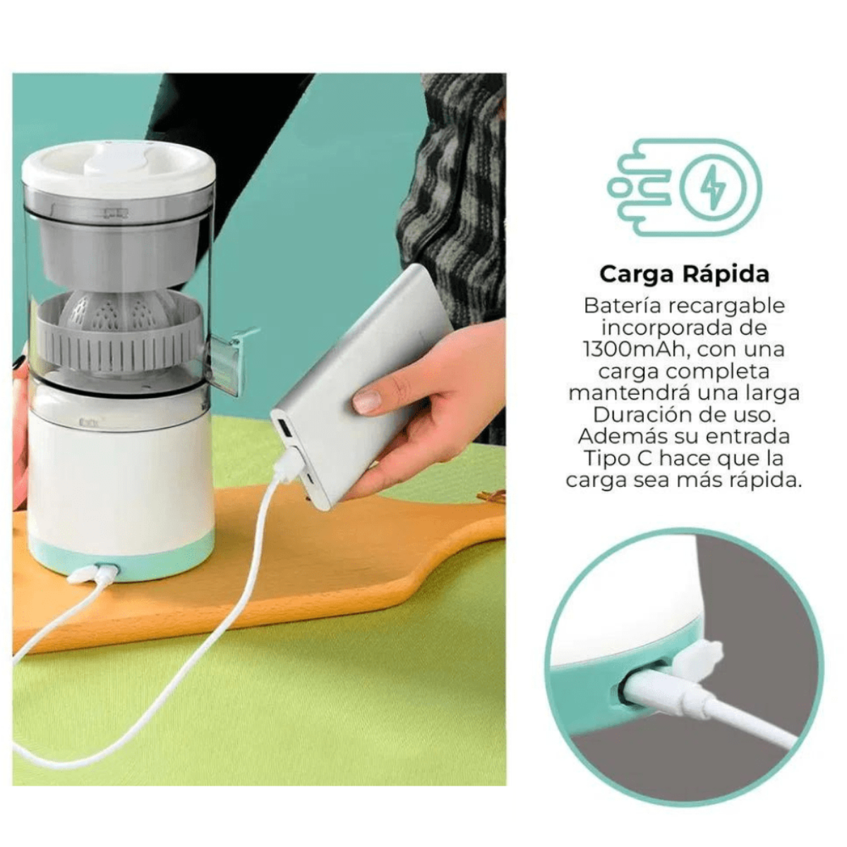 Exprimidor De Naranja Cítricos Inalámbrico Portátil-5