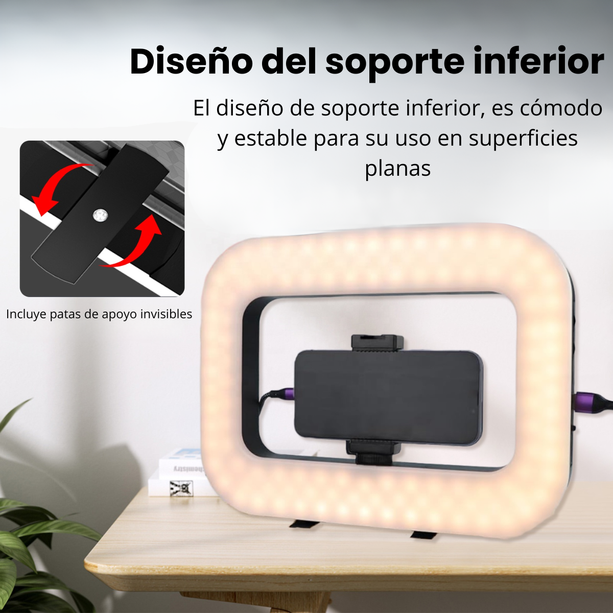 Anillo Luz Led Grabación Videos Selfie Con Soporte Celular-4