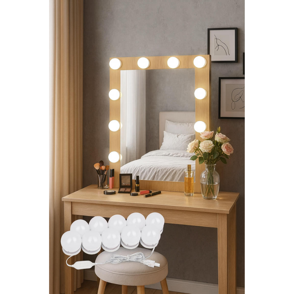 Pack 10 Focos Luz Led Para Vanity Espejo Maquillaje 3 Tonos-3