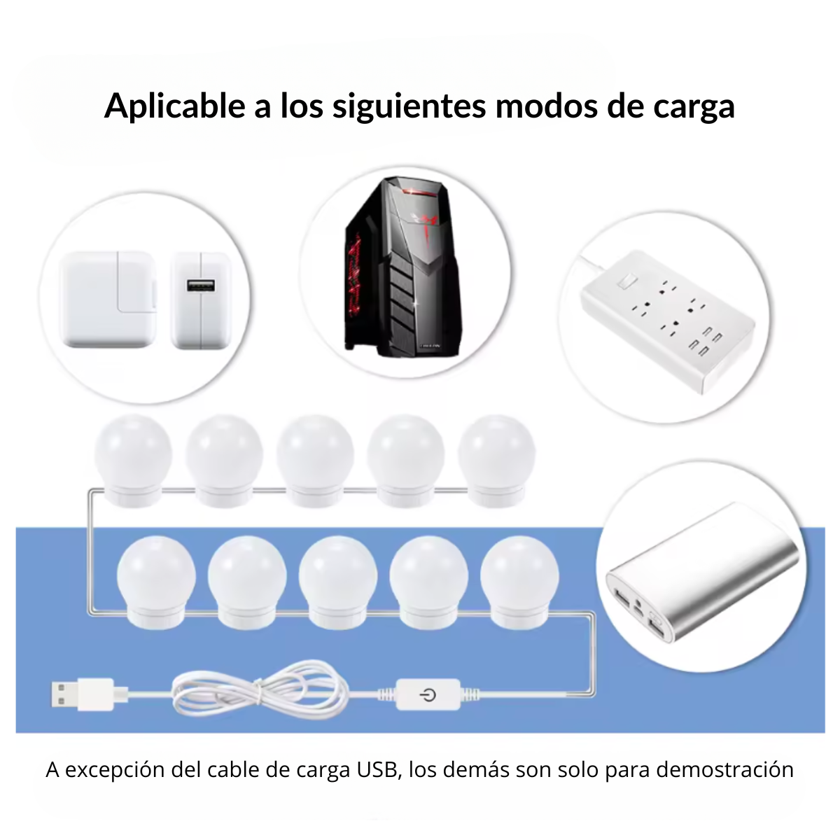 Pack 10 Focos Luz Led Para Vanity Espejo Maquillaje 3 Tonos-4