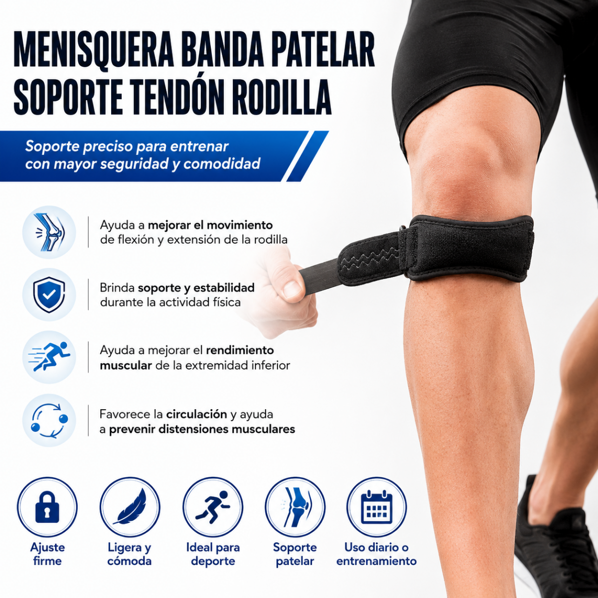 Menisquera Banda Patelar Soporte Tendon Rodilla-4