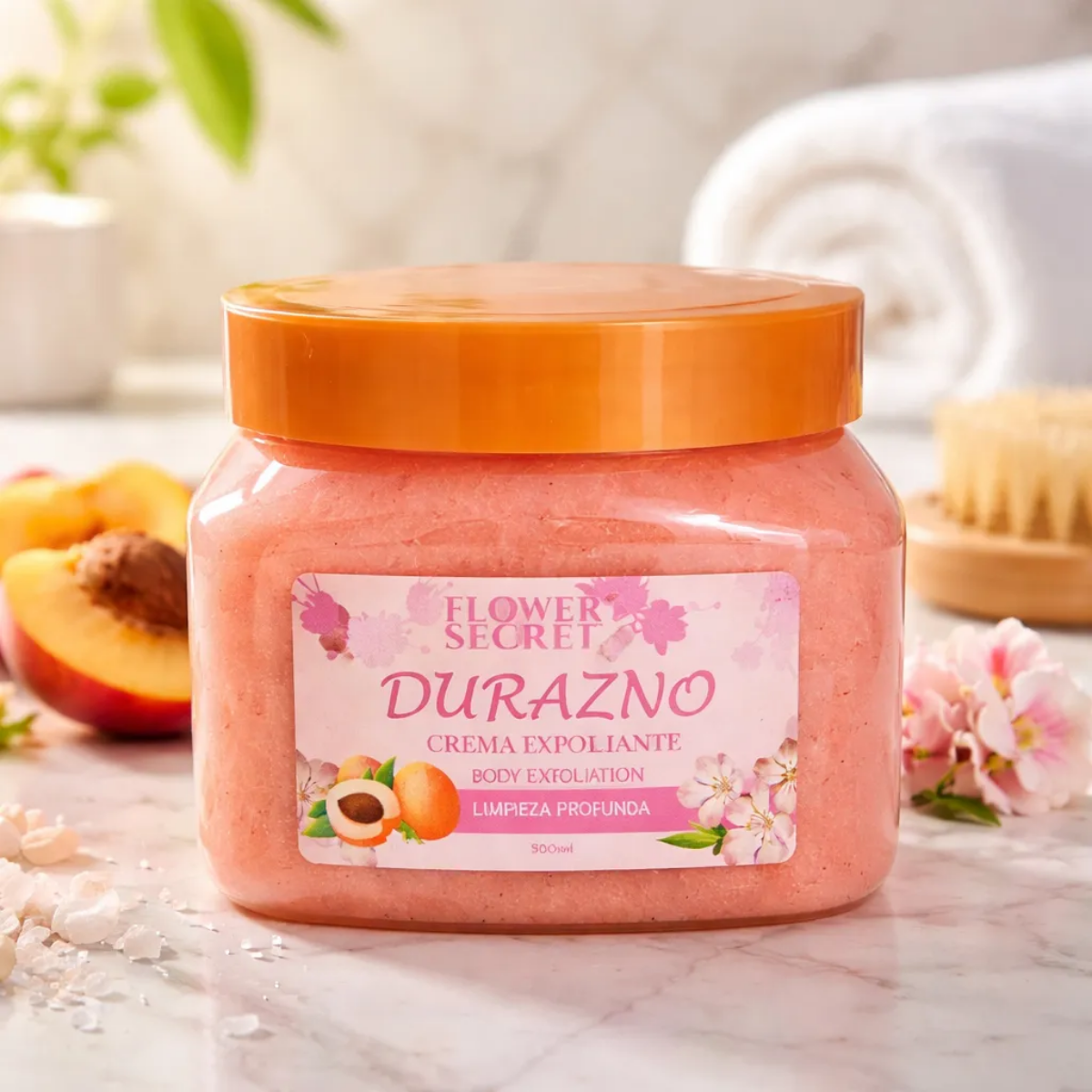 Exfoliante Azucar Y Sal Organico Durazno 500ml Flower Secret-4