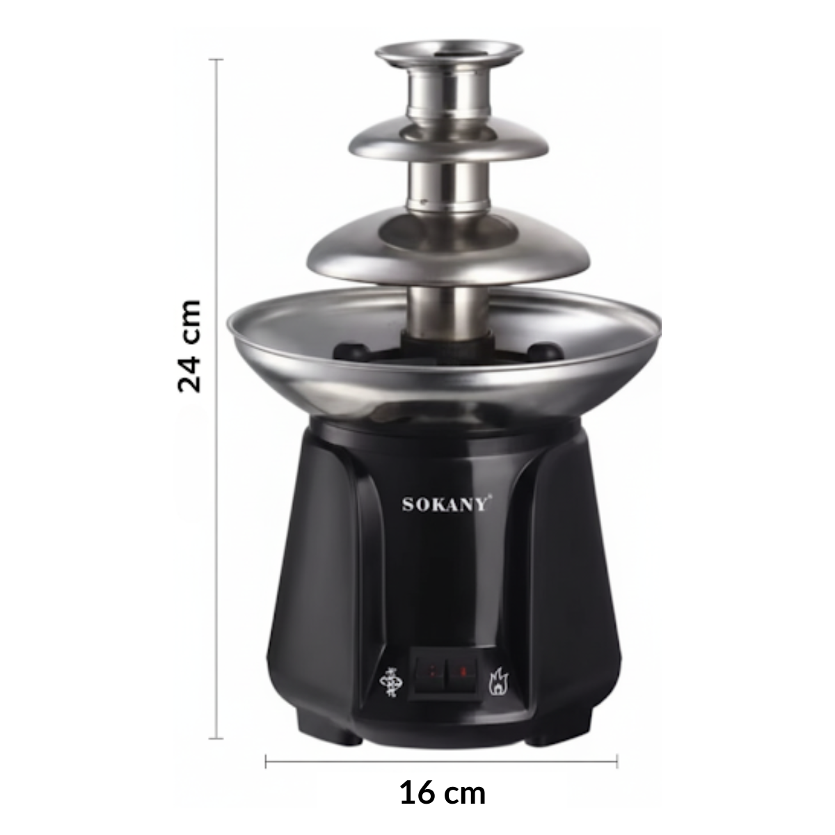 Fuente Cascada Fondue Chocolate 3 Niveles Acero Inoxidable-2
