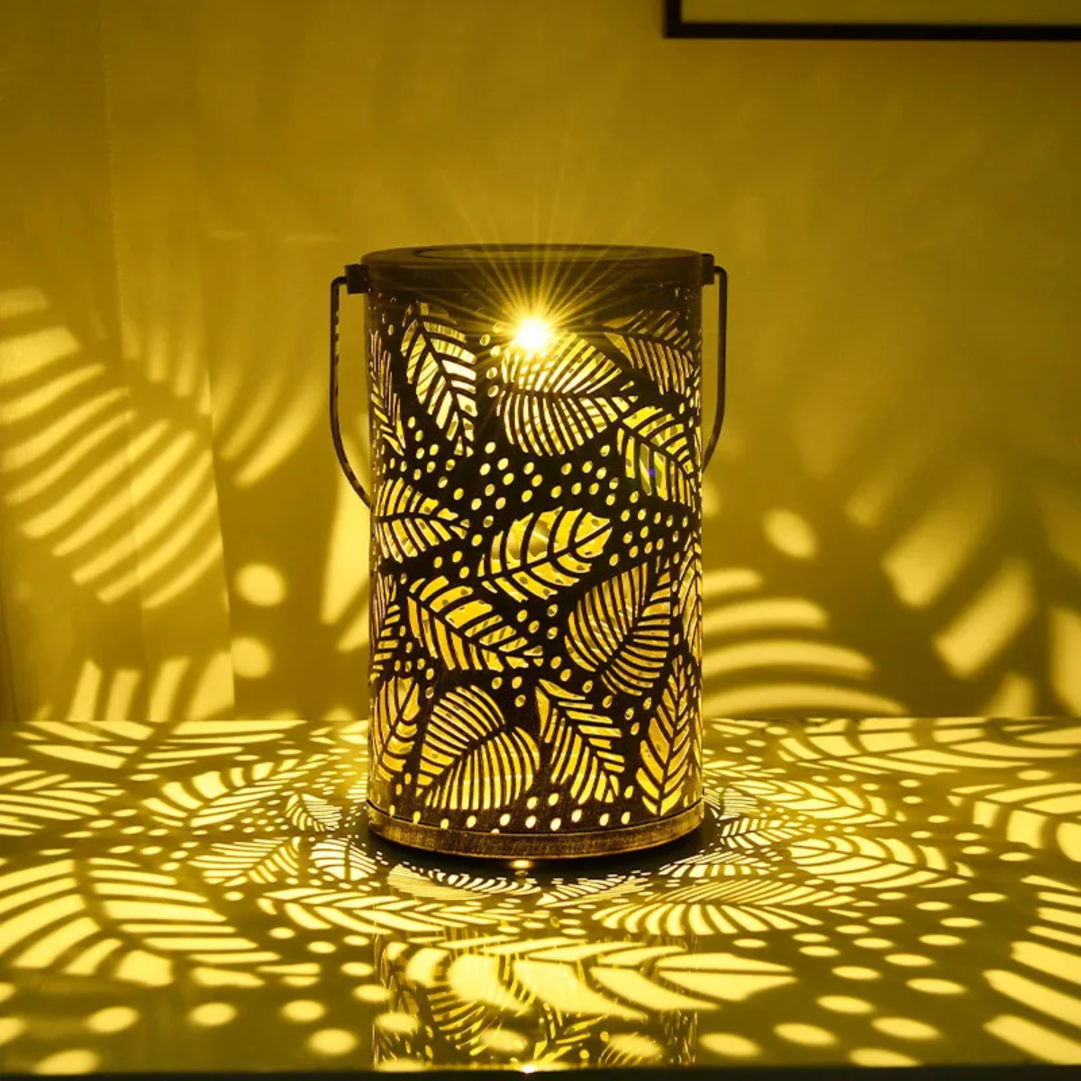 Lampara Foco Exterior Jardin Metal Recarga Solar Diseno Hoja-3