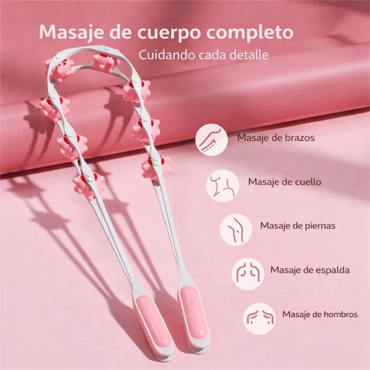 Masajeador Corporal Multifuncional Con Rodillos Para Espalda-5