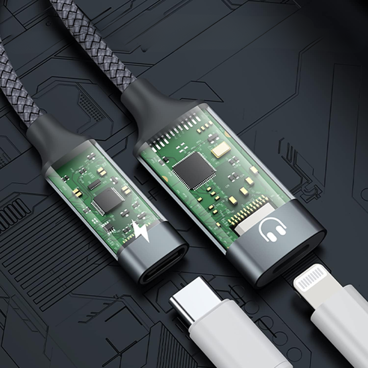 Adaptador Lightning A Aux Y Usb-c | Audio + Carga Simultánea-3