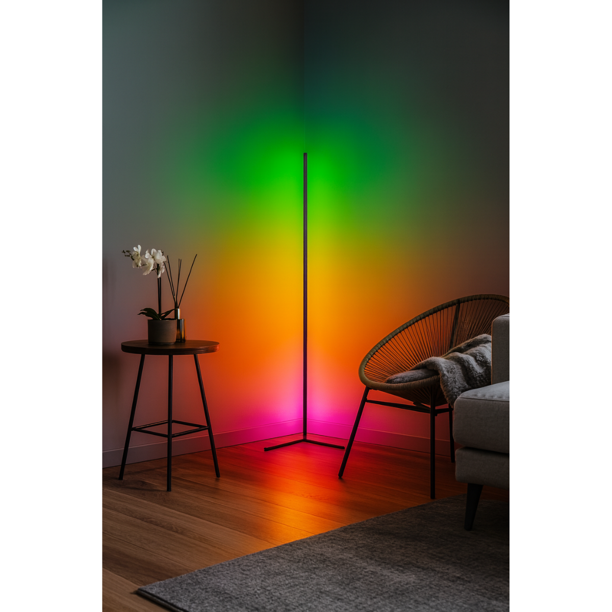 Lámpara De Pie Interior Luz Led Ambiente Multicolor Rgb-3