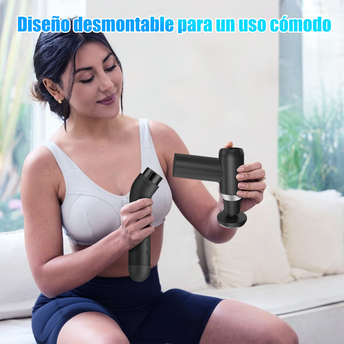 Pistola Masaje Muscular Con Terapia Calor Y Frio 6 Cabezales-4