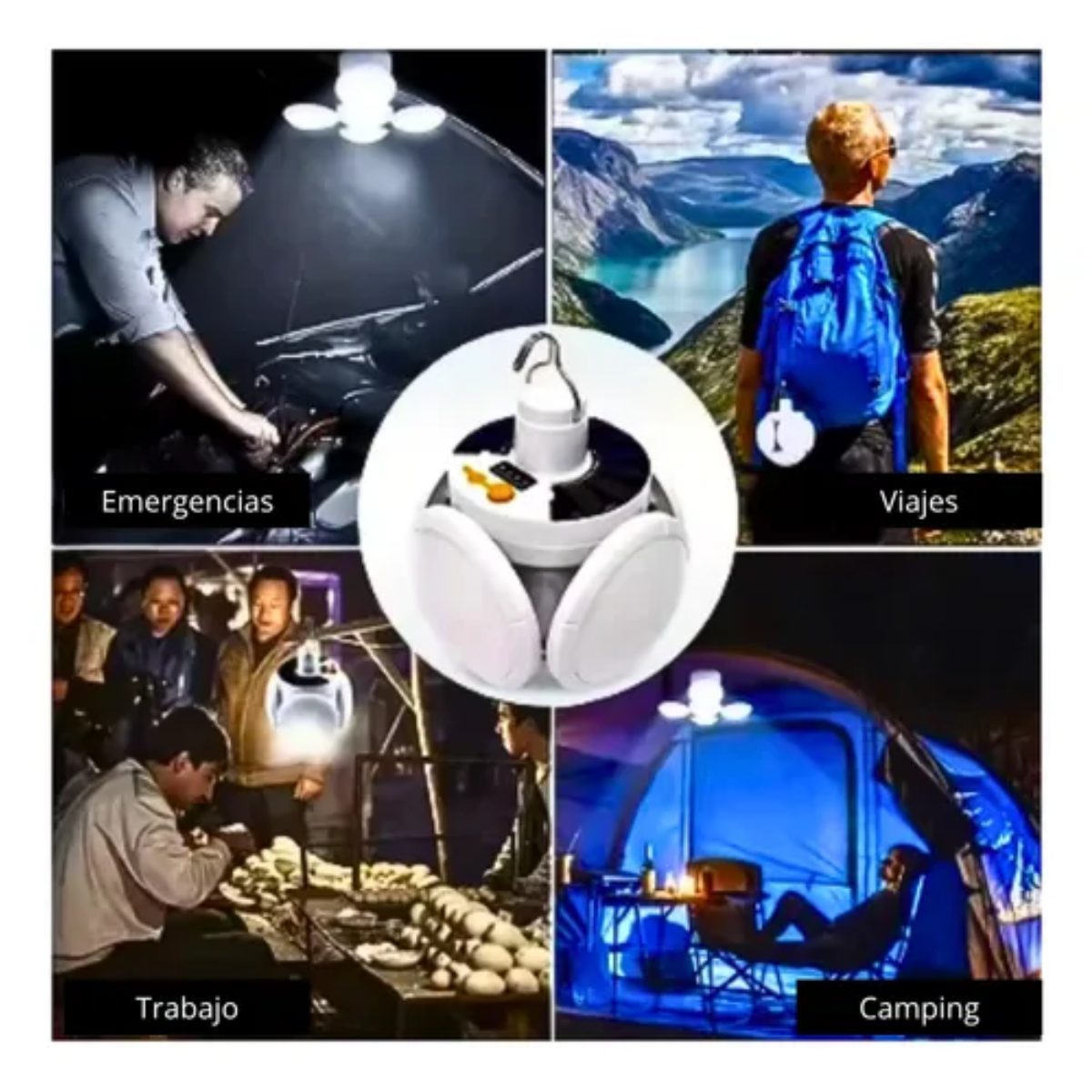 Ampolleta Led Recargable Solar Y Usb Emergencia O Camping-2