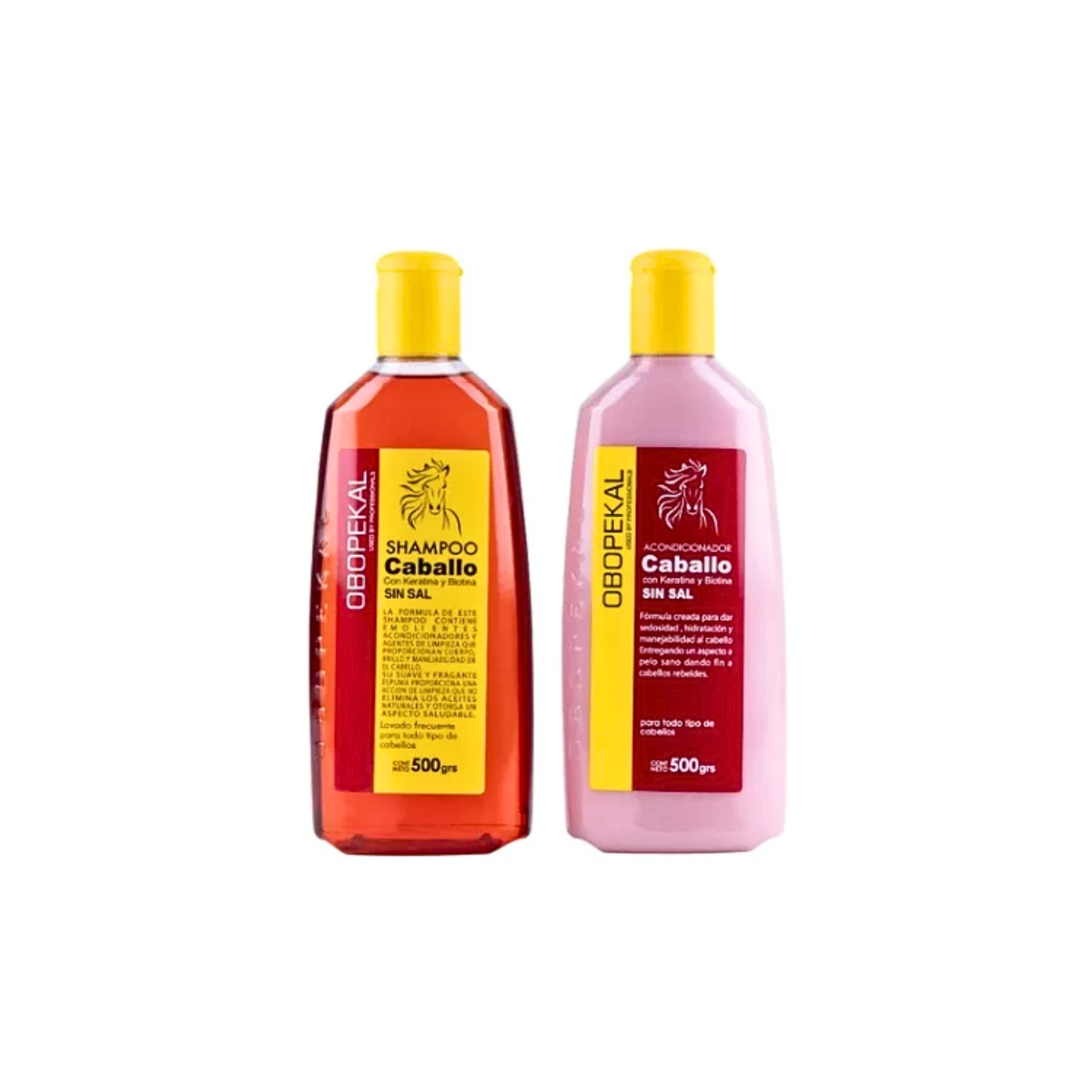 Shampoo Y Balsamo Caballo Con Biotina+keratina Sin Sal 500ml-2