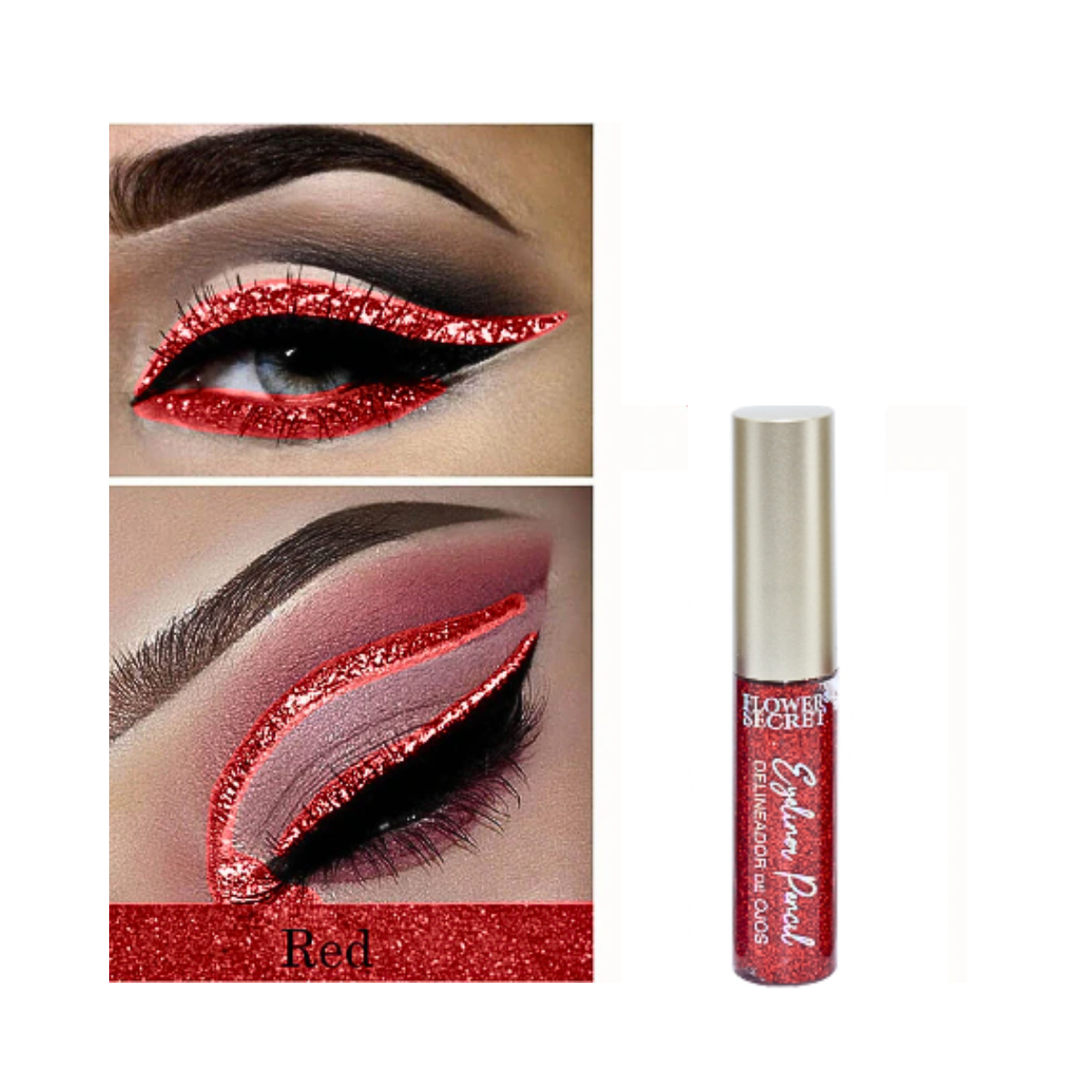 Pack 6 Delineadores Glitter Colores Flower Secret-2